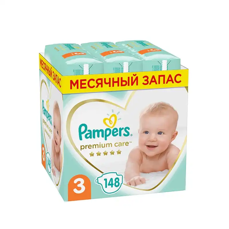 Подгузники Pampers Premium Care Размер 3 6kg 10кг 148 штук|Одноразовые подгузники| |