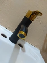 Bathroom Basin Faucets Sink-Tap Mixer Tap-One-Hole Black Golden-Water Cold/hot POIQIHY