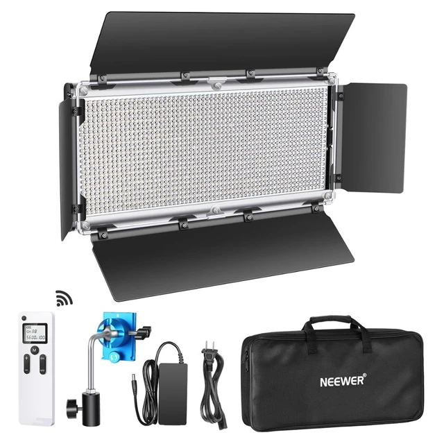 Neewer Advanced 2.4G 1320 LED Video Light with Barndoor, Dimmable Bi-Color  LED Panel with LCD Screen and 2.4G Wireless Remote - AliExpress
