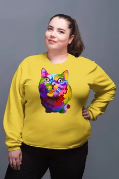 

Angemiel Wear Curious Cat Yellow Women Sweatshirts