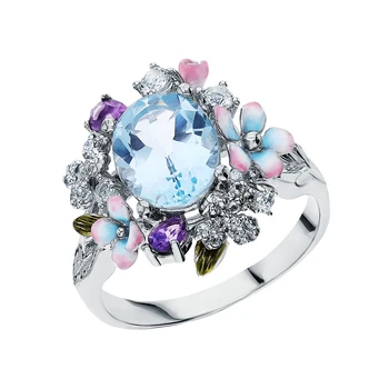 

Silver ring with amethyst and Topaz sunlight sample 925