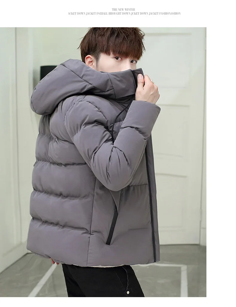 Зима, мужские зимние пальто, толстое хлопковое пальто с капюшоном, пальто Лидер продаж, модные мужские пальто с карманами, черный цвет, J9550-11818-A