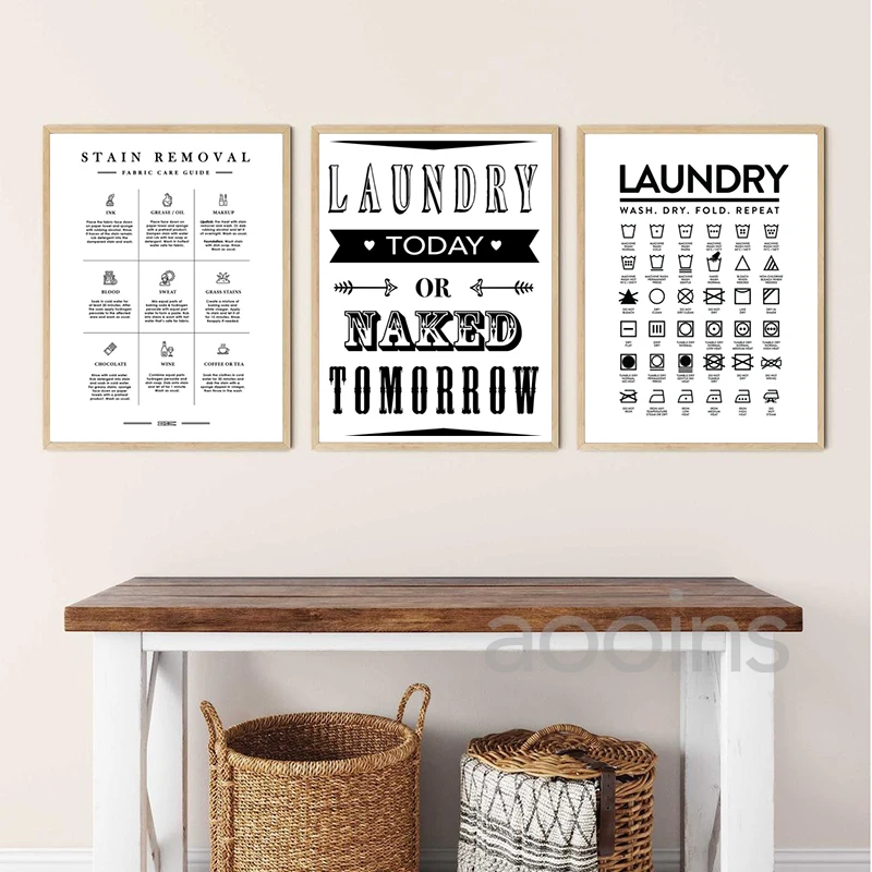 Laundry Room Wall Decor Laundry Room Signs Canvas Prints and Poster Icons Art Painting Picture Modern Wall Decoration