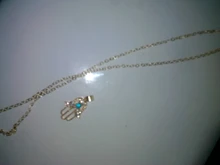 1PC turco de mal de ojo mano COLLAR COLGANTE Hamsa para mujer joyería de Color hueco clavícula cadenas de enlace