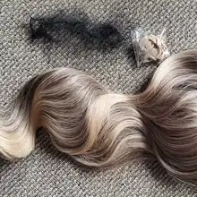 HENRY MARGU largas-pelucas de cabello ombré ondulado para mujer cabello sintético Natural, pelucas de Cosplay diarias de parte media, resistentes al calor