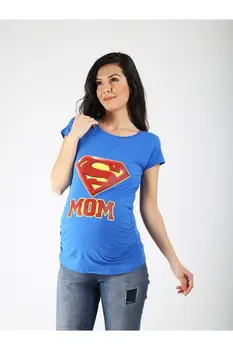 

7794-Süper Mother Maternity Clothing Humorous T-Shirt