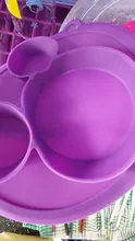 Plato para niños con cuenco de bebé de silicona, vajilla de alimentación sin BPA con succión