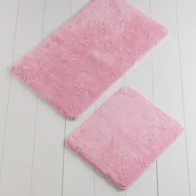 Коврики для ванной нескользящие Противоскользящие коврики противоскользящие цвета конфетно-розовый 2'Li набор 60X100 cm-50X60 см