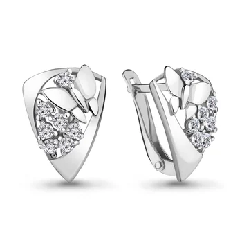 

Aquamarine earrings with cubic zirconia, 925 sterling silver