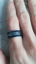 De acero de titanio anillos de dragón negro y hombre en azul regalos de boda banda de tamaño 6-12
