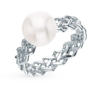 

Silver ring with pearls sunlight sample 925