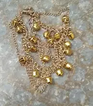 Tobillera con cadena metálica dorada para mujer, cadena para tobillo con borla, campanas cadena con sonido, pulsera para tobillo, joyería para pie, 2017