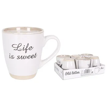 

Piece Coffee Cup Set Old Letter 200 cc (6 pcs)