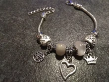 Beads Bracelets Bangles Jewelry Charm Butterfly White Women Brands Crown Fit Girl