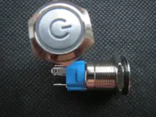 Switch Ring-Lamp-Power Symbol-Button Led-Light Metal 16mm Waterproof Self-Lock NO 1NO1NC