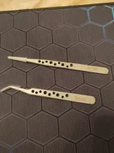 Pinzas electrónicas industriales antiestáticas ESD, Punta rectas y curvadas, pinzas de acero inoxidable de precisión, herramienta manual de reparación para teléfono SMD