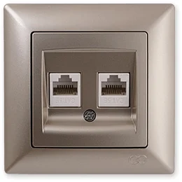 

PnpnElectrıc Gns Visage Ambiance Metallic Beige Double Data Socket (2 xRJ45 Cat5)