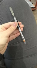 Pincel de uñas 2 en 1 de doble punta, herramienta de uñas de doble uso, cepillo de Gel de poligel y recolector, barra de Color de acero inoxidable, cepillo de flores