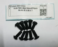 Tornillos de acero de aleación M2, M2.5, M3, M4, M5, M6, M8, M10, tornillo de cabeza redonda hexagonal, tornillo negro, perno de sujeción para muebles, grado 10,9
