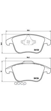Колодки Тормозные Ford Mondeo 07/S-Max 06/Volvo S80 06/Xc70/V70 07 Передние Brembo P24076 Brembo арт. P24076