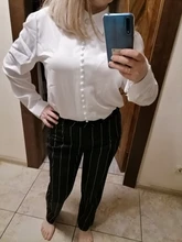 White Shirt Blouse Buttons Office-Tops Long-Sleeve Spring Women Chiffon Sexy Casual Fashion