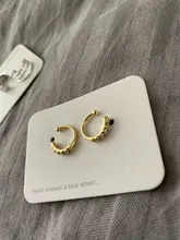 Circonio coreano oído brazalete Set pendientes para niñas 3-14k oro lindo cartílago Clip en pendientes No perforado mujeres Punk joyería