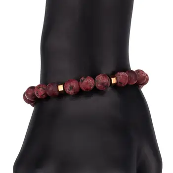 

Jewelry bracelet (natural stone, elastic, Brown) 54657