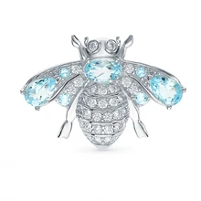 Серебряная брошь с топазами и фианитами SUNLIGHT проба 925