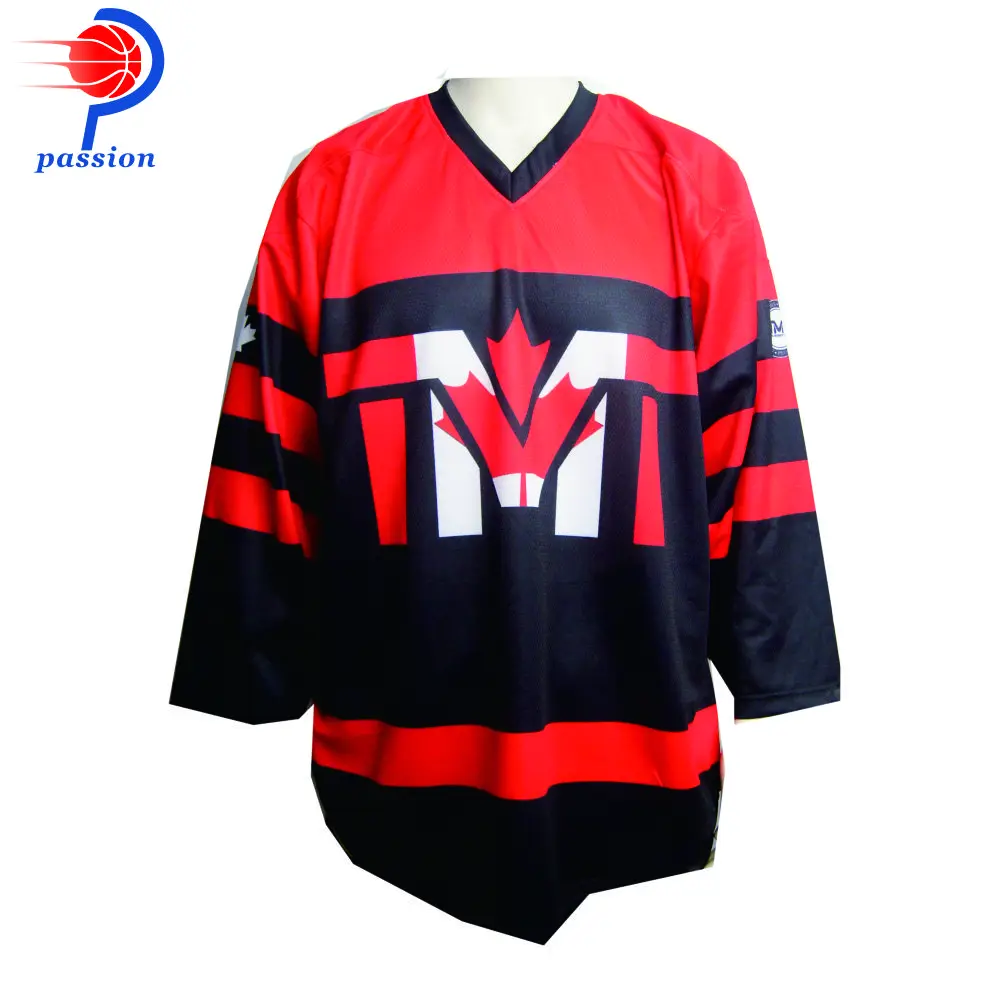 Custom Gray Red-Black Hockey Jersey Discount