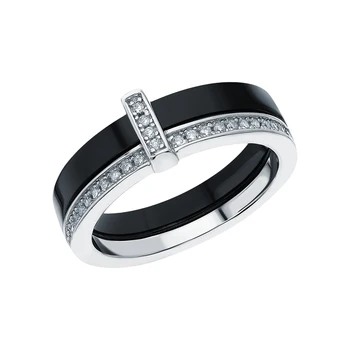 

Silver ring with ceramics and cubic zirconia sunlight sample 925
