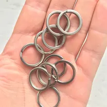 LLavero de acero inoxidable con hebilla de resorte, anillo dividido de tamaño de 15, 20, 25, 28 y 30mm, 1 paquete/lote, 100%