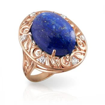 

Esthete ring with lapis lazuli and cubic zirconia with gilding