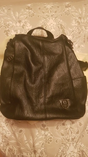 Sac à Dos Antivol Femme Cuir Noir Evita