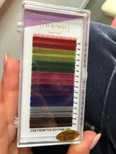 LIFMINRY-extensiones de pestañas suaves de visón, 8 colores, arco iris de color, 16 líneas Premium