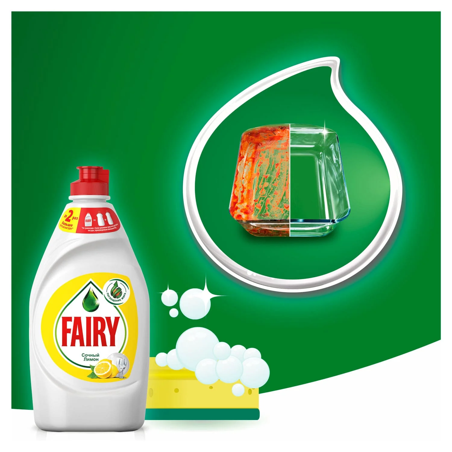 Средство для мытья посуды Fairy Сочный лимон 900 мл