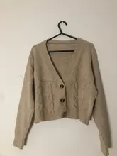 Knit Cardigan Short Sweter Women Jacket High-Waist Solid-Color Winter New Small Autumn