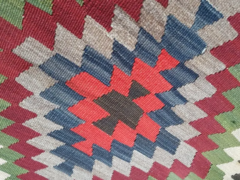 Ромбовидный узор в богемном стиле ковер килим 2'9'' X 4'3''/84x130 см
