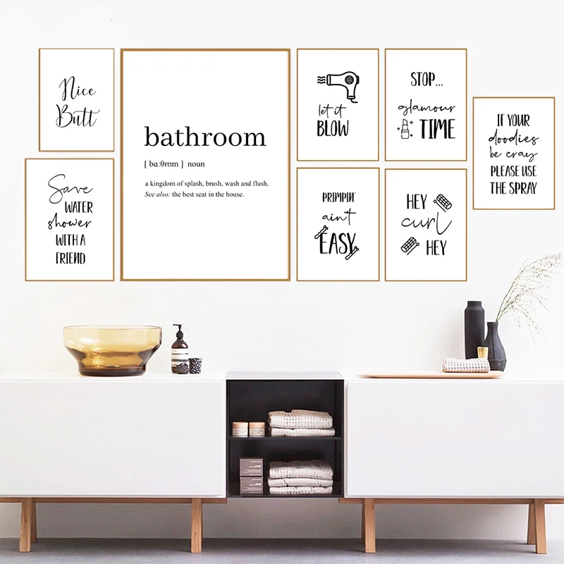FUNNY BATHROOM QUOTE Kitchen Print Contemporary Wall Art Poster Toilet Home v6 