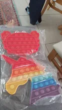 Pop Fidget punk juguetes Arco Iris empujar burbuja juguetes anti estrés adultos niños sensorial juguete para aliviar el autismo envío gratis