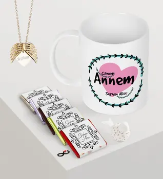 

Personalized Dear Mom Mug Chocolate Angel Wing Necklace Seti-10