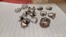 Tocona 13 unids/set Bohemia Color de plata antiguo corona unicornio con flores tallado anillos de nudillo anillos para la joyería de las mujeres 4841