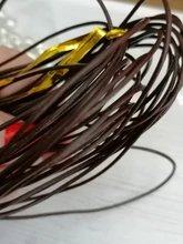 1,0/1,5/2/2.5/3/4/5mm 4 colores cuero de vaca genuino redondo Tanga cordón DIY pulsera cuerda para hacer joyas