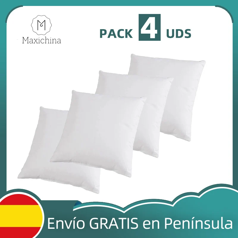 Alta Recuperação de Memory Foam Almofada Acolchoada, 100% Fibra Oca, Silicone Anti-alérgico, Branco Almofada Macia, Decoração Home, Sofá-cama, Carro, Quarto, Sala de estar, Cadeira lombar confortável, Chique, pacote MAXI, 4