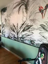 Wallpapers Tropical-Plant-Leaves Beibehang Living-Room Home-Decor Nordic Tv Background