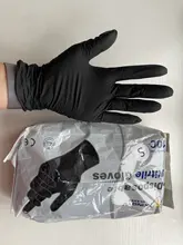 Guantes de nitrilo negro 100 unids/lote comida grado impermeable alergia libre desechable seguridad sintético guantes de nitrilo