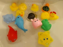 Bathing-Toy Float Swimming-Water-Toys Squeeze Animals Soft-Rubber Colorful Baby Sound-Squeaky