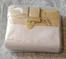 Cartera de moda para mujer, billetera corta, bolso de mano con huecos, monedero de cuero PU, tarjetero