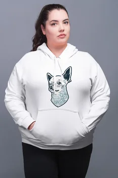 

Angemiel Wear Tattooed Yorkie White Women 'S Hooded Sweatshirt