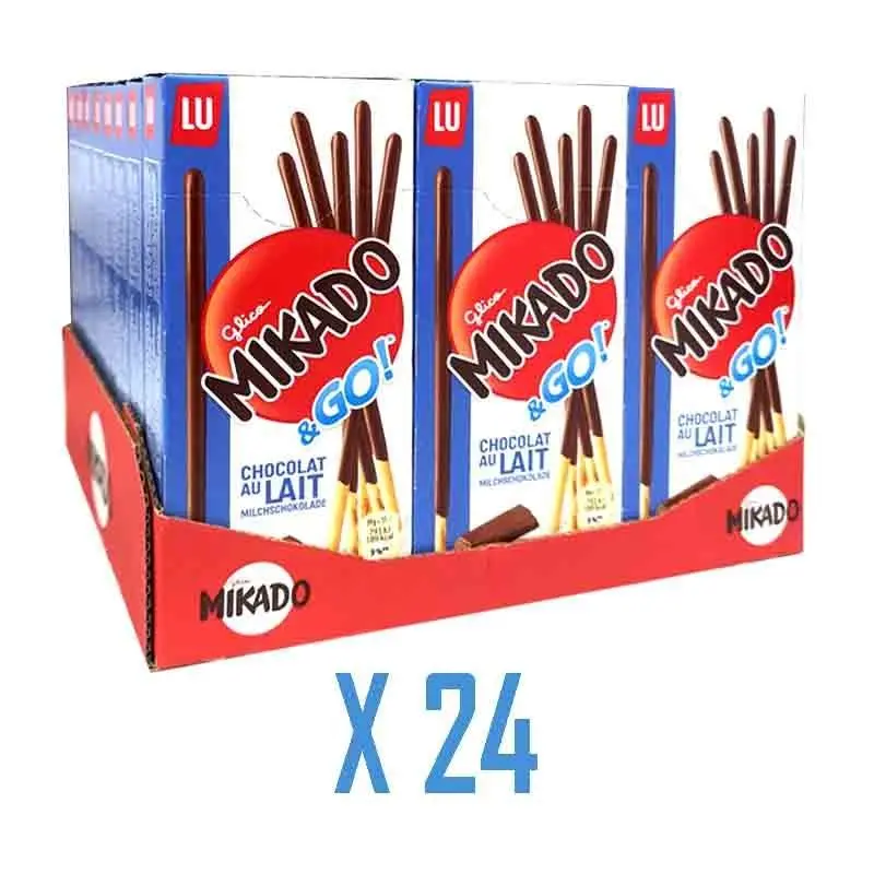 Mikado Pocket Milk Chocolate box of 24 units 39 gr.