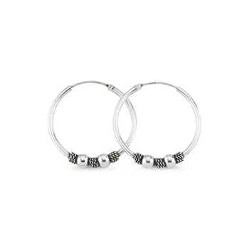 

Angemiel 925 Silver 22mm Oxidized Ring Earrings